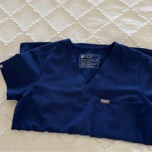 Figs V-Neck Scrub TopXS and Joggers Small Regular - Navy Blue